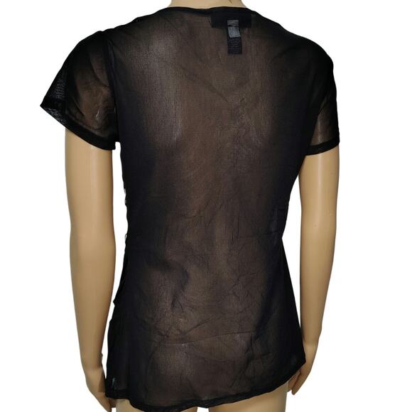 INC Int'l Concepts Sheer Hummingbird Metallic Embroidered Top without Cami Small - Picture 5 of 6
